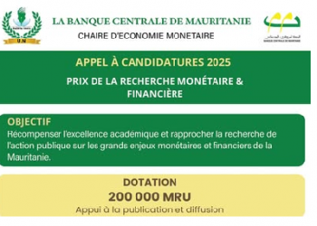 La BCM lance le Prix de la Recherche Monétaire et Financière d’un montant de 2 millions MRO